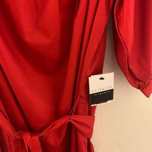 Women’s red off the shoulder summer dress